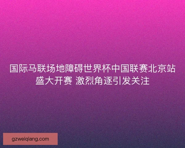 国际马联场地障碍世界杯中国联赛北京站盛大开赛 激烈角逐引发关注